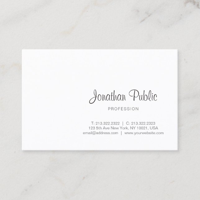 Berufliche elegante Kalligraphie-Skripte Moderne Visitenkarte (Vorderseite)