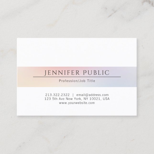 Berufliche elegante Minimalistische schlichte Visitenkarte (Vorderseite)