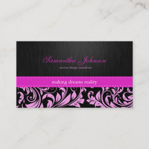 Berufliche elegante rosa Damast-Geschäfts-Karten Visitenkarte