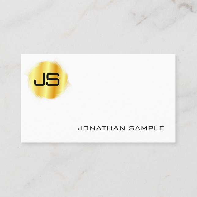 Berufliche Elegante Simple Template Gold Moderne Visitenkarte (Vorderseite)
