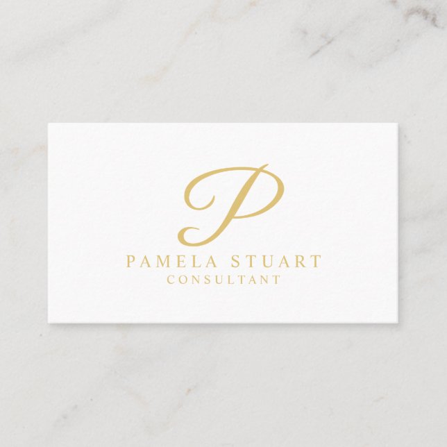 Berufliche Ernennung von Gold und Weiß Terminkarte (Vorderseite)