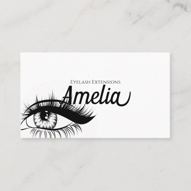 Berufliche Eyelash-Extensions & Mikroblading Visitenkarte (Vorderseite)