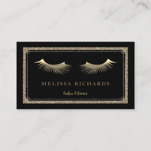 Berufliche Eyelashes Makeup Artist Black Busines Visitenkarte
