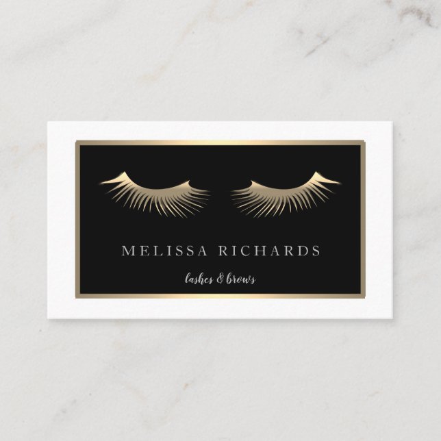 Berufliche Eyelashes Makeup Artist Black Visitenkarte (Vorderseite)