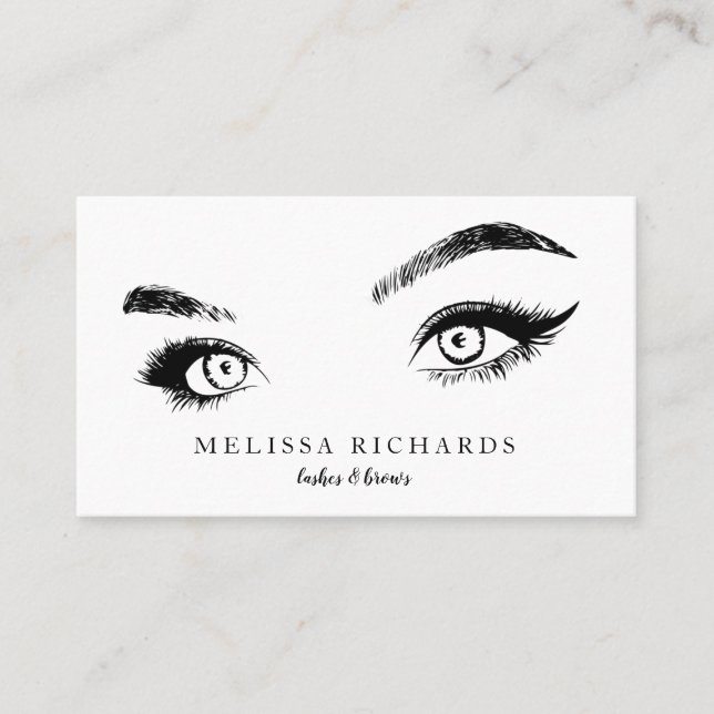Berufliche Eyelashes Makeup Artist Black Visitenkarte (Vorderseite)