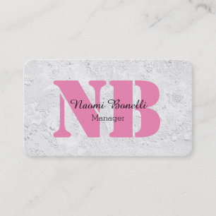 Berufliche Feminine Grau-Pink-Monogramm Visitenkarte