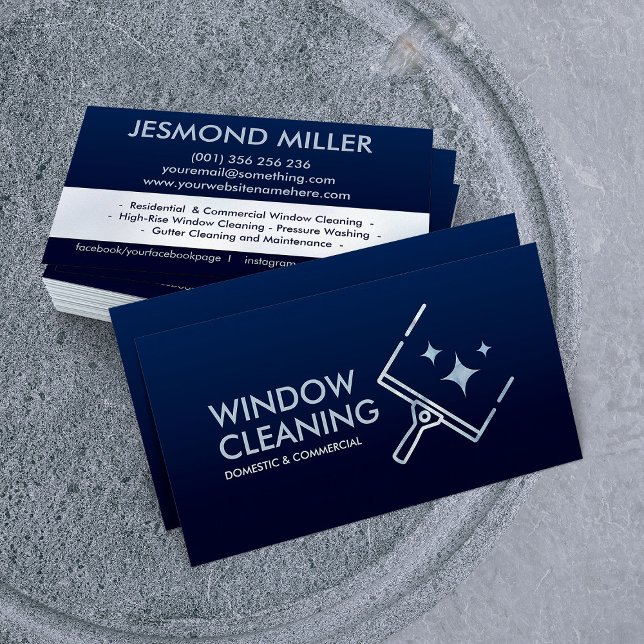 Berufliche Fensterreinigungsdienste Visitenkarte (Von Creator hochgeladen)