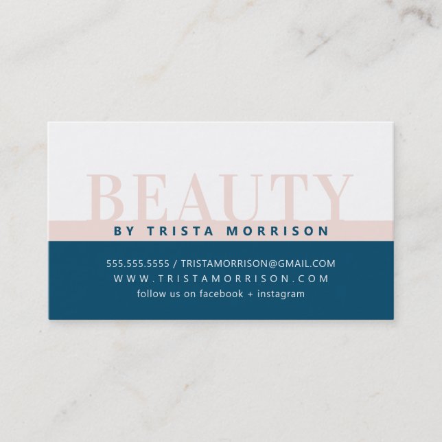 BERUFLICHE, fette Farbe Block Marine rot Rosa Visitenkarte (Vorderseite)