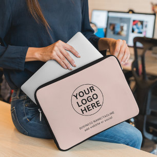 Berufliche Firmenlogos und Text-Sauberkeit Rosa Laptopschutzhülle