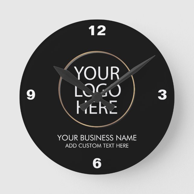 Berufliche Firmenlogos und Textfirmen Runde Wanduhr (Vorderseite)