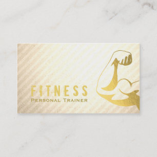 Berufliche Fitness Personal Trainer Gold Muskel Visitenkarte
