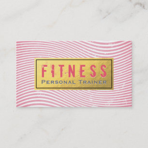 Berufliche Fitness Personal Trainer Pink & Gold Visitenkarte