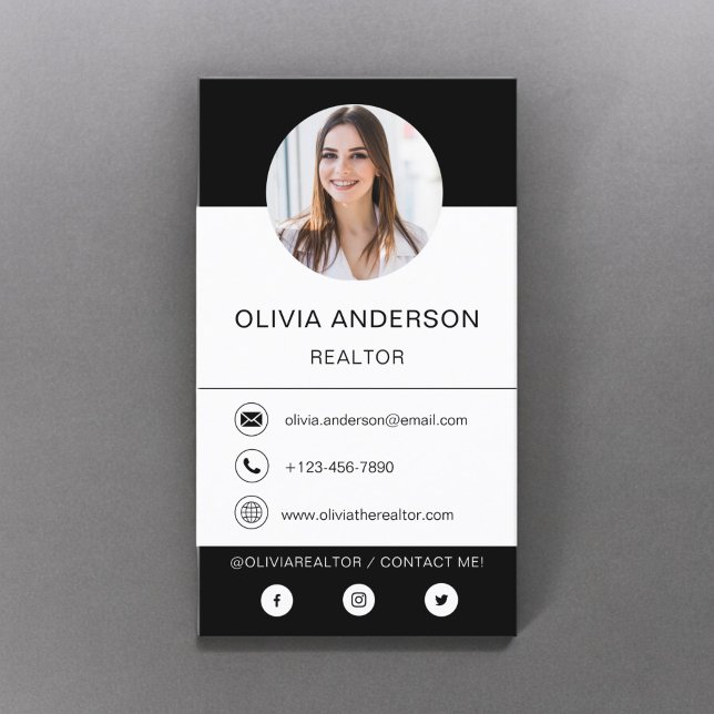 Berufliche Foto Black Business Card Visitenkarte (Von Creator hochgeladen)