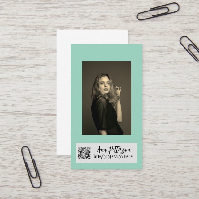 berufliche Foto QR-Website E-Mail sozial modern Visitenkarte (Vorderseite/Rückseite Beispiel)