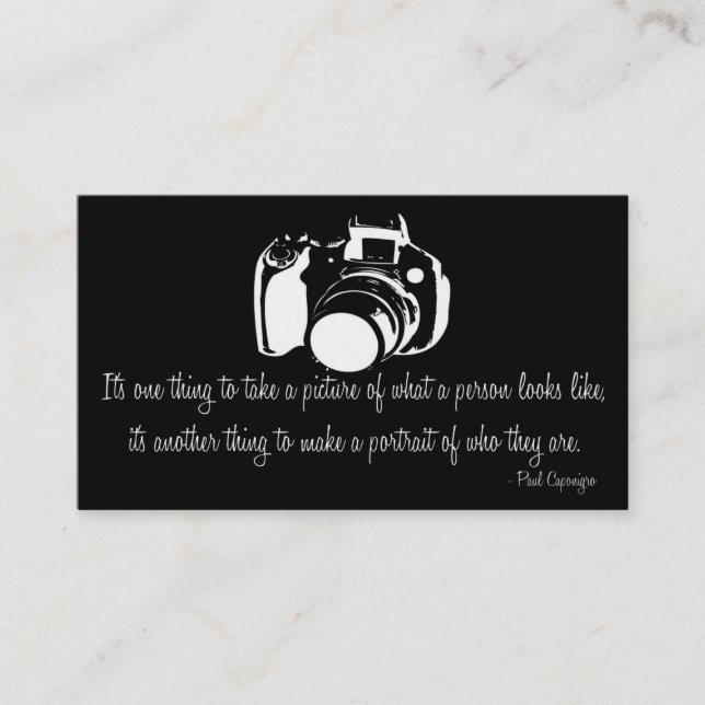 Berufliche Fotograf Quote Business Card D3 Visitenkarte (Vorderseite)