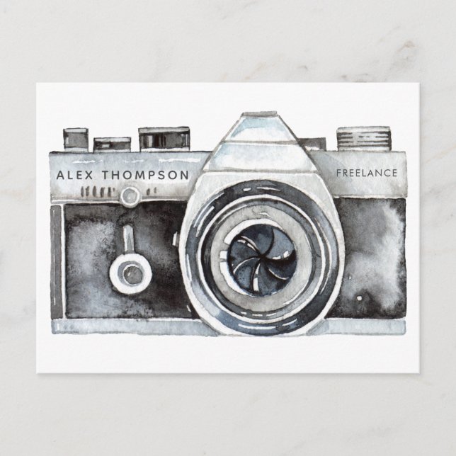Berufliche Fotografin der Aquarellkamera Busine Postkarte (Vorderseite)