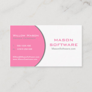Berufliche Frauenkarte in Rosa und Weiß Visitenkarte