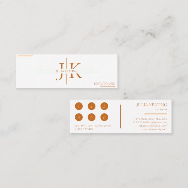 Berufliche Friseurstylistin Moderner Minimalistisc Treuekarte (Vorne/Hinten)