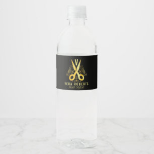 Berufliche Frisur-Stylist Goldschere & Beauty Wasserflaschenetikett