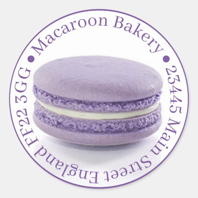 Berufliche Gefälligkeits-Beutel - Macaroon Lila Runder Aufkleber (Vorderseite)