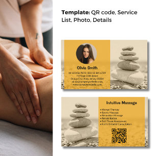 Berufliche Gelbe Massage Foto Visitenkarte Treuekarte