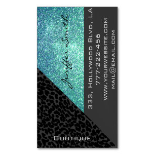 Berufliche glamouröse Leopardenglanz Magnetische Visitenkarte