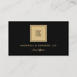 Berufliche Goldbüros und Schwarze Monogramme Visitenkarte