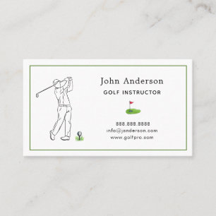Berufliche Golf Coach Business Card Visitenkarte