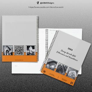 Berufliche Graue, Schwarz und Orange Collage Busin Planer