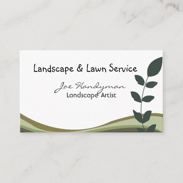 Berufliche, grüne Niederlassung, Landschaftsnatur Visitenkarte (Vorderseite)