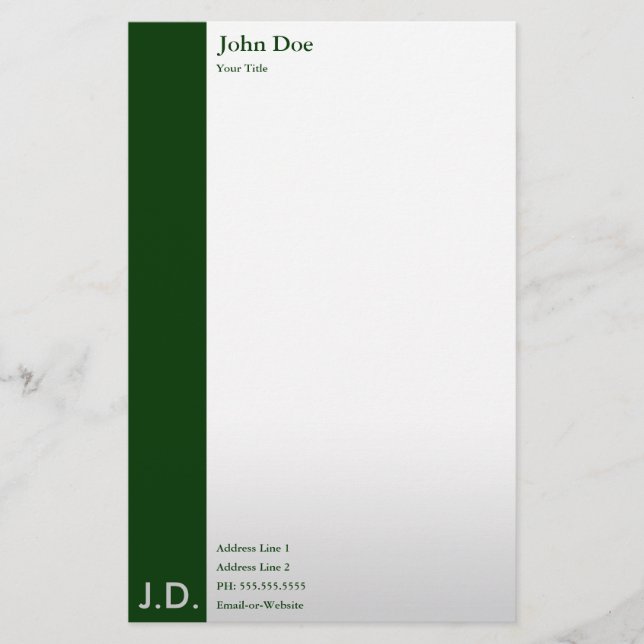 berufliche Grüntöne Briefpapier (Vorderseite)