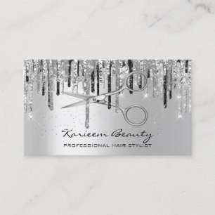 Berufliche Haarstylistin Silver Tropfens Schere Visitenkarte