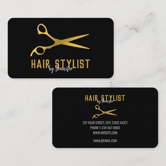 Berufliche Hair Stylist & Salon Business Card Visitenkarte (Vorne/Hinten)