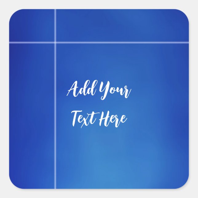 Berufliche Handschrift und modernes Blau Quadratischer Aufkleber (Vorderseite)