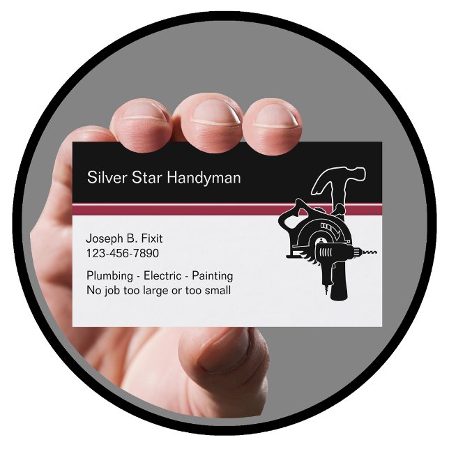 Berufliche Handyman-Visitenkarten Visitenkarte (Von Creator hochgeladen)