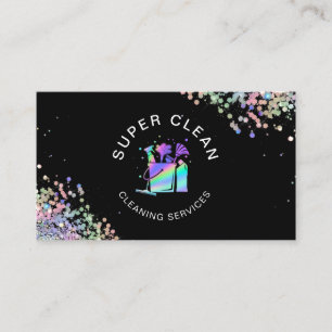 Berufliche Hausreinigung Haushaltshilfe Holograph Visitenkarte