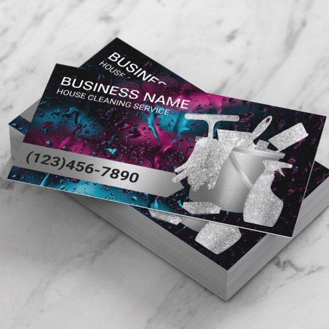 Berufliche Hausreinigung Modernes Regenfenster Visitenkarte (Von Creator hochgeladen)