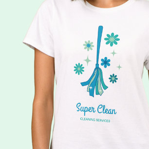 Berufliche Hausreinigung Retro Broom Sparkle T-Shirt