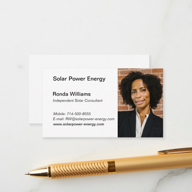 Berufliche HeadShot-Visitenkarte Begleitkarte (Vorderseite/Rückseite Beispiel)