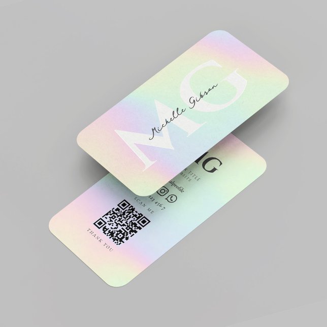 Berufliche Holografie Visitenkarte (Modern Monogram Professional Holographic Business Card
)