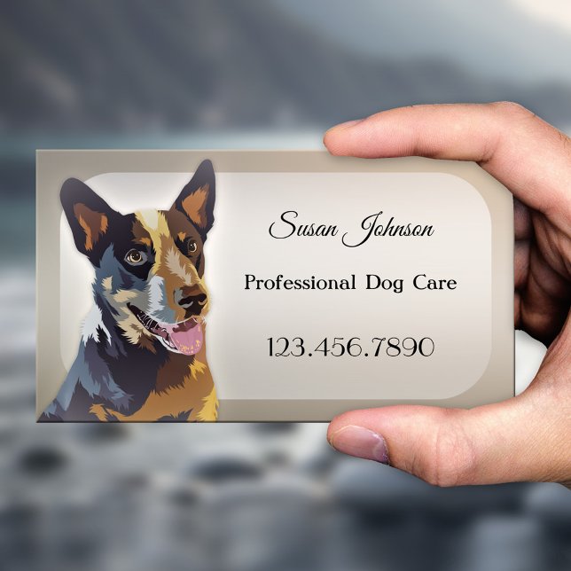 Berufliche Hunde-Betreuung - Unternehmenskarte Visitenkarte (Business card for a professional dog walker or a business offering dog grooming or training)