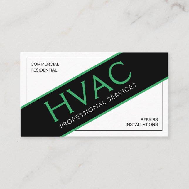 Berufliche HVAC-Business-Card für die Heizung Visitenkarte (Vorderseite)