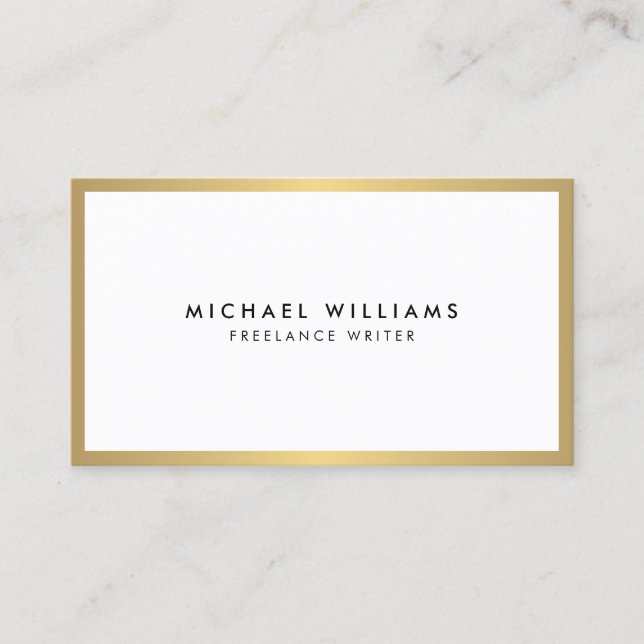 Berufliche Imitate Gold und White Business Card Visitenkarte (Vorderseite)