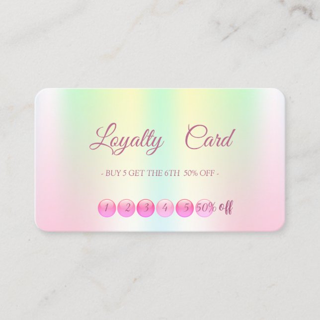 Berufliche iridescent Holographic Loyalty Card Treuekarte (Vorderseite)