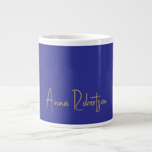 Berufliche Kalligraphie in Deep Blue-Gold-Farben Jumbo-Tasse