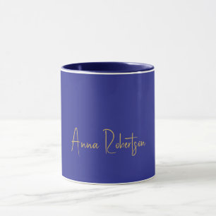 Berufliche Kalligraphie in Deep Blue-Gold-Farben Tasse