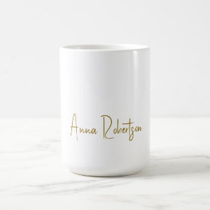 Berufliche Kalligraphie in Gold Minimalistisch Kaffeetasse
