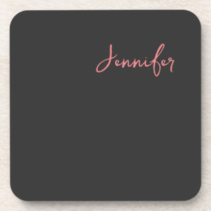 Berufliche Kalligraphie Name Minimalistisch Schlic Getränkeuntersetzer