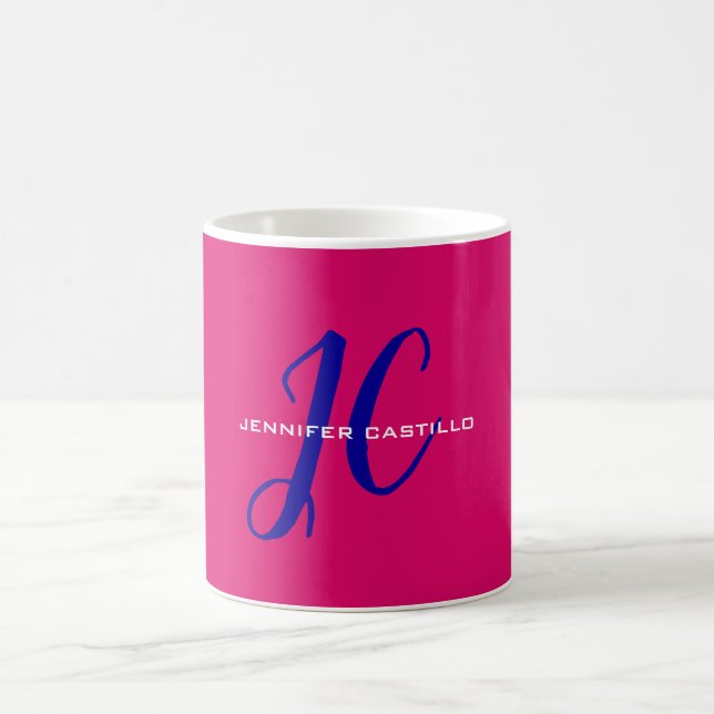 Berufliche Kalligraphie-Script-Monogram-Girly Kaffeetasse (Mittel)