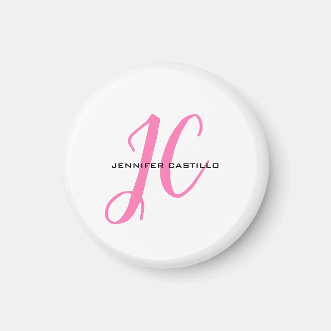 Berufliche Kalligraphie-Script-Monogram-Girly Magnet (Vorne)